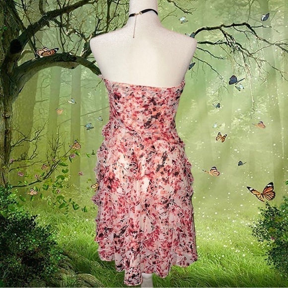 Y2k Fairy Core Pink White House Black Market Midi Dress - Picture 5 of 9